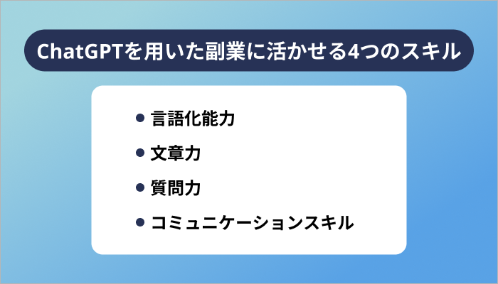 ChatGPTを用いた副業に活かせる4つのスキル