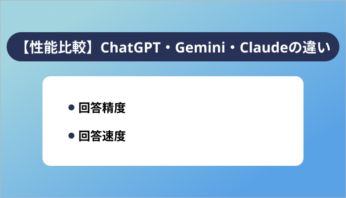 【性能比較】ChatGPT・Gemini・Claudeの違い
