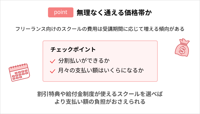 プログラミングスクールの選び方:無理なく通える価格帯か