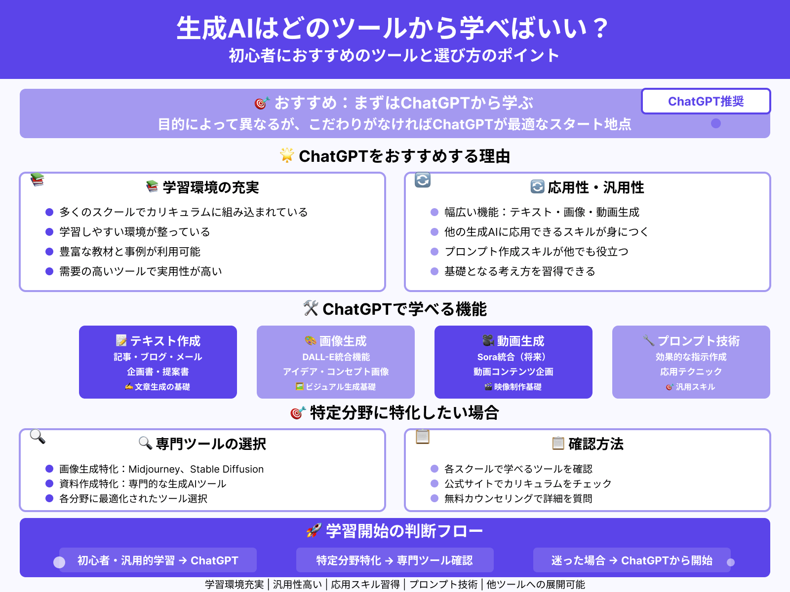 生成AIはどのツールから学べばいい？