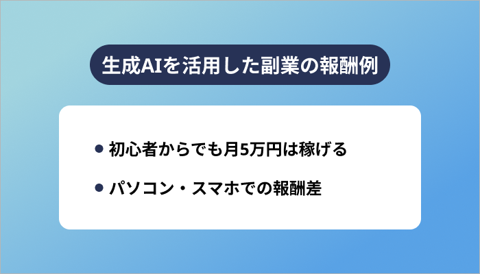 生成AIを活用した副業の報酬例