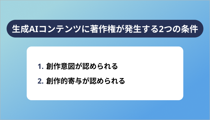 生成AIコンテンツに著作権が発生する2つの条件