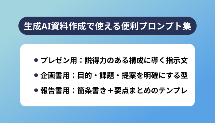 生成AI資料作成で使える便利プロンプト集