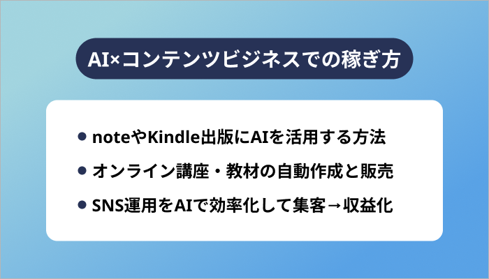 AI×コンテンツビジネスでの稼ぎ方