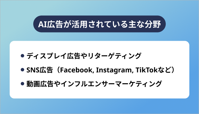 AI広告が活用されている主な分野