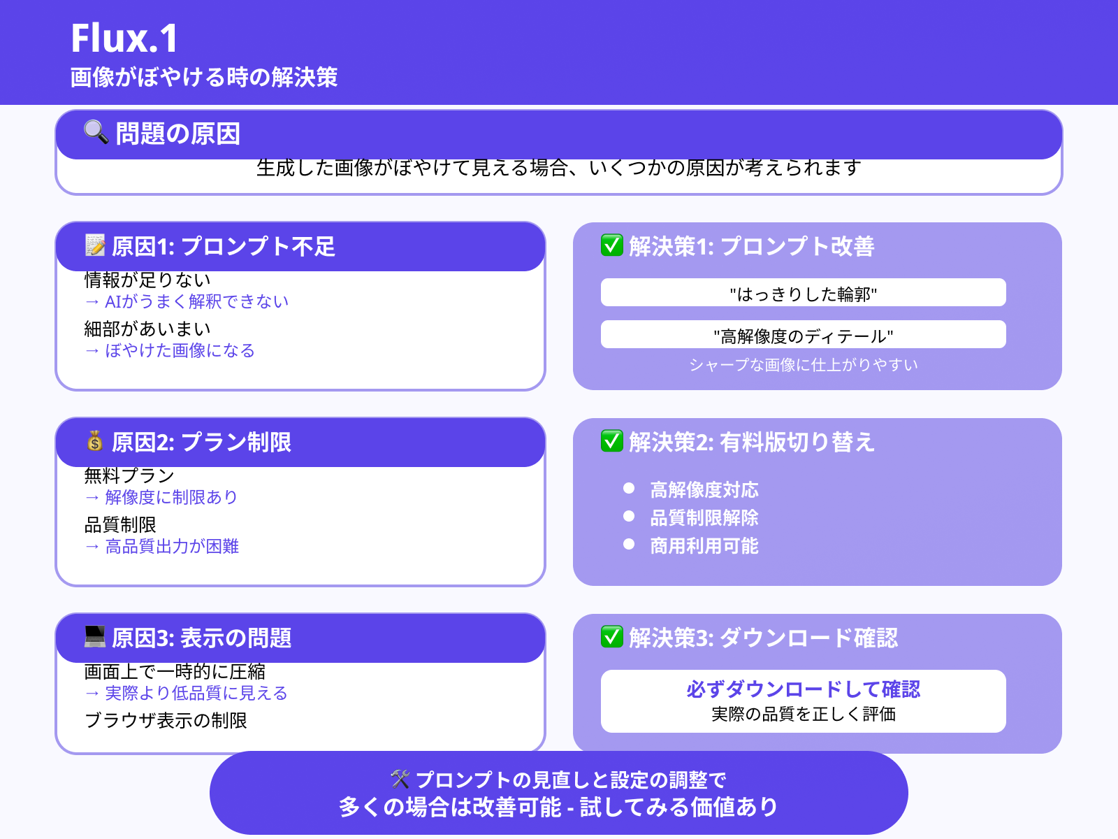 画像がぼやける時の対処法は？