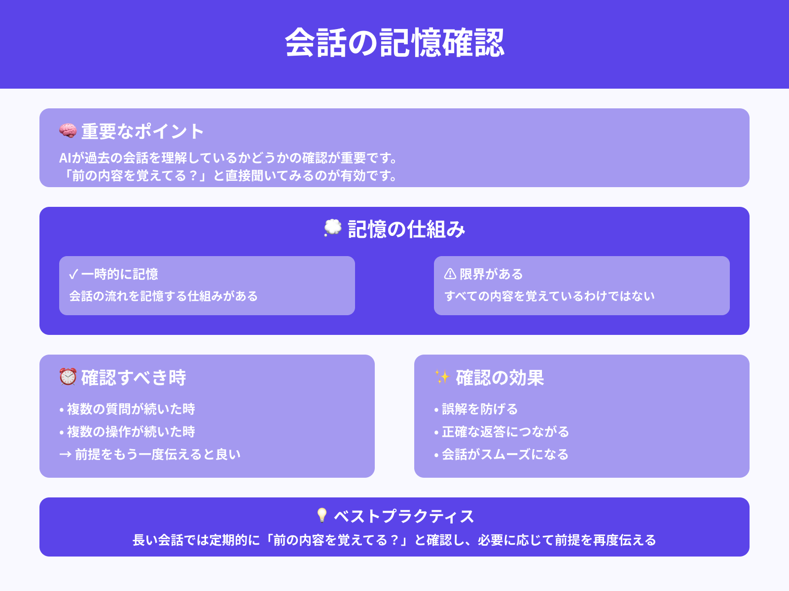 Geminiに「前の内容を覚えてる？」と確認してみる