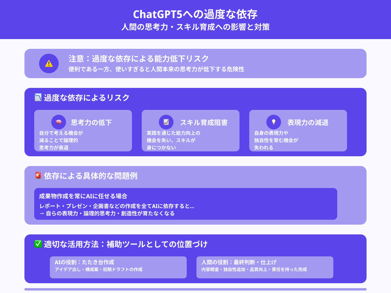 過度の依存に気を付ける