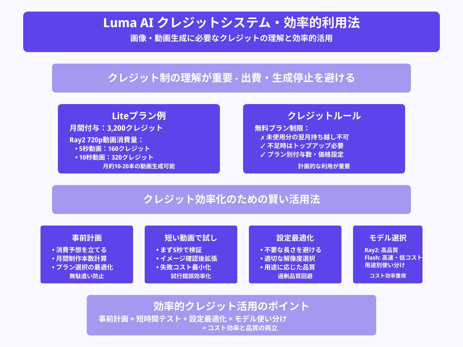 入力クレジットの消費量に注意する