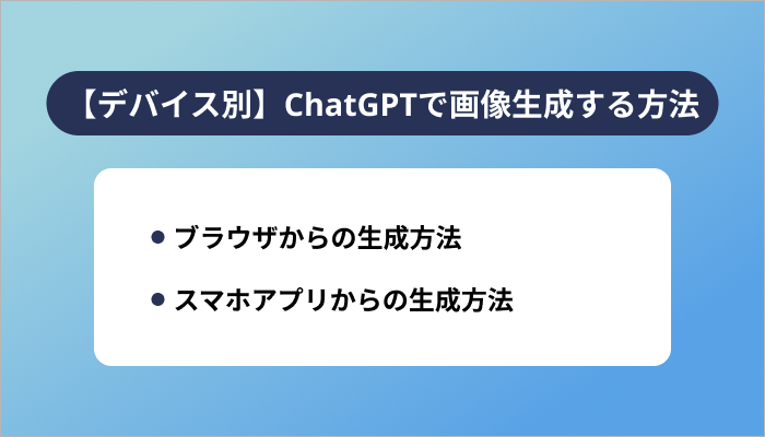 【デバイス別】ChatGPTで画像生成する方法