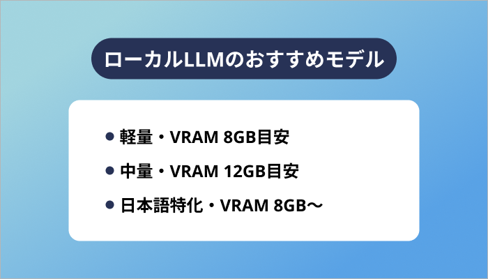PCスペックと用途で選ぶ！ローカルLLMのおすすめモデル