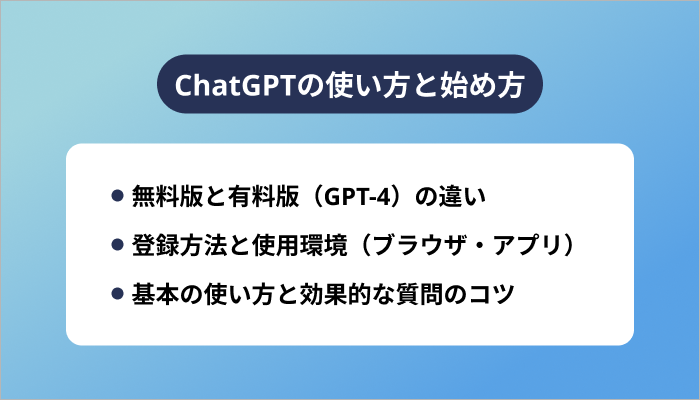 ChatGPTの使い方と始め方