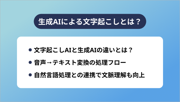 生成AIによる文字起こしとは?