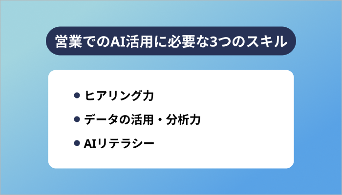営業でのAI活用に必要な3つのスキル