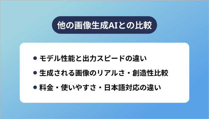 他の画像生成AIとの比較（ChatGPT、Bing、Midjourney）