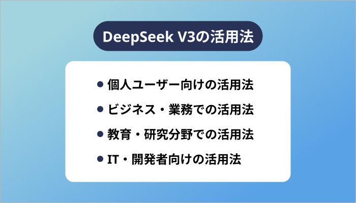 DeepSeek V3の活用法