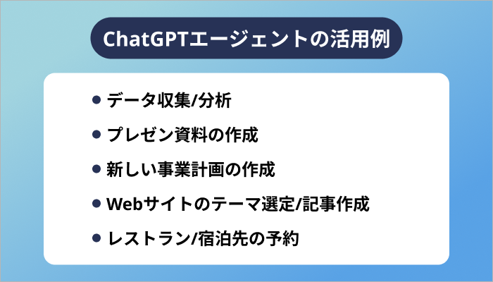 ChatGPTエージェントの活用例