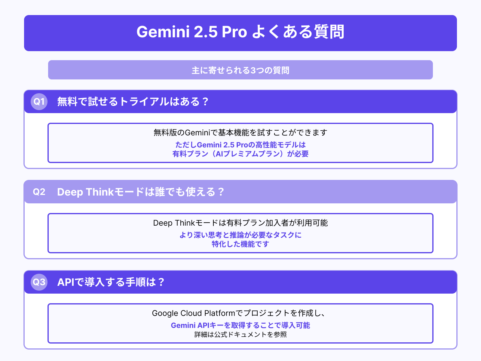 Gemini 2.5 Proに関してよくある質問3選
