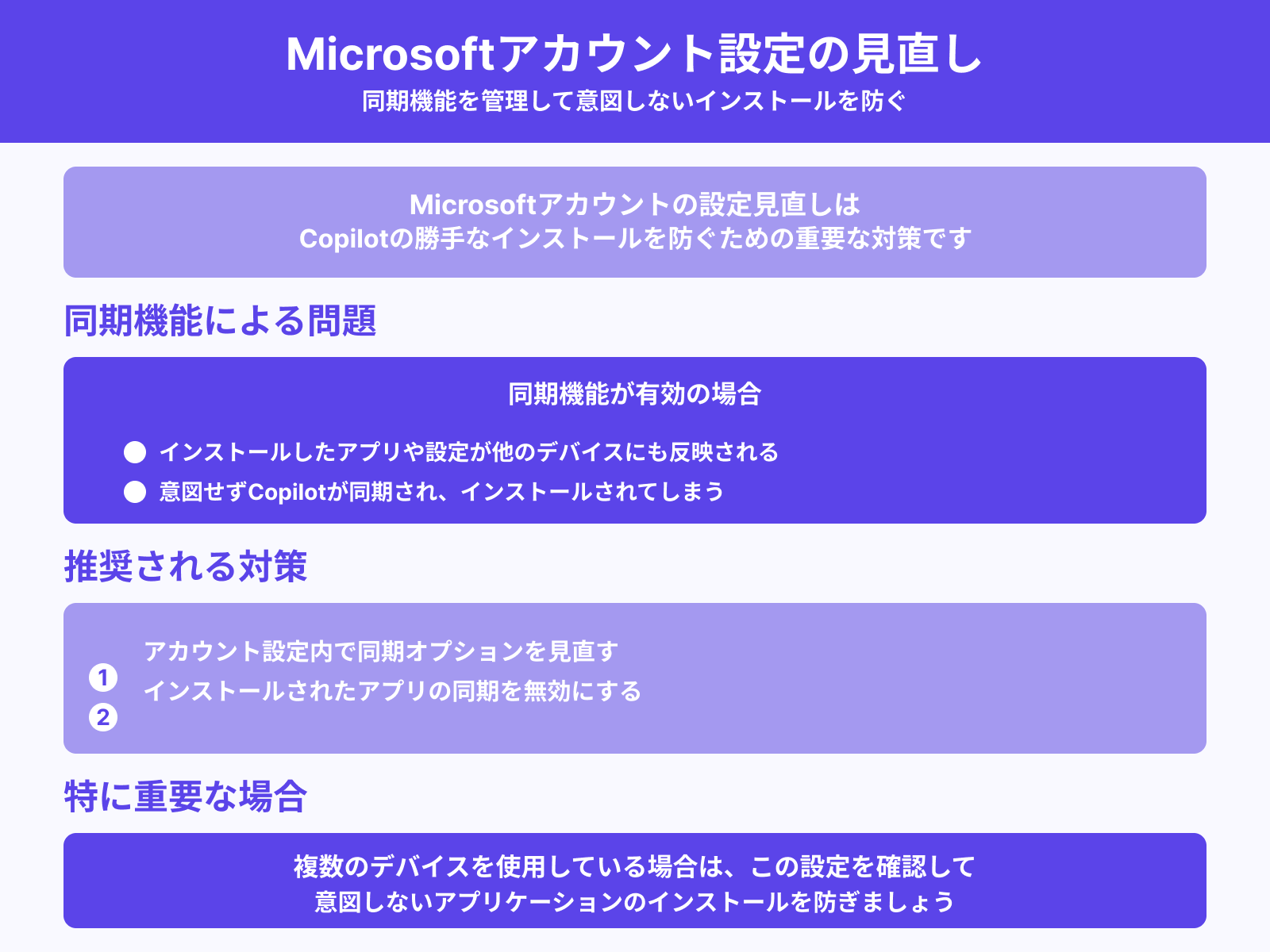 Microsoftアカウントの設定見直し