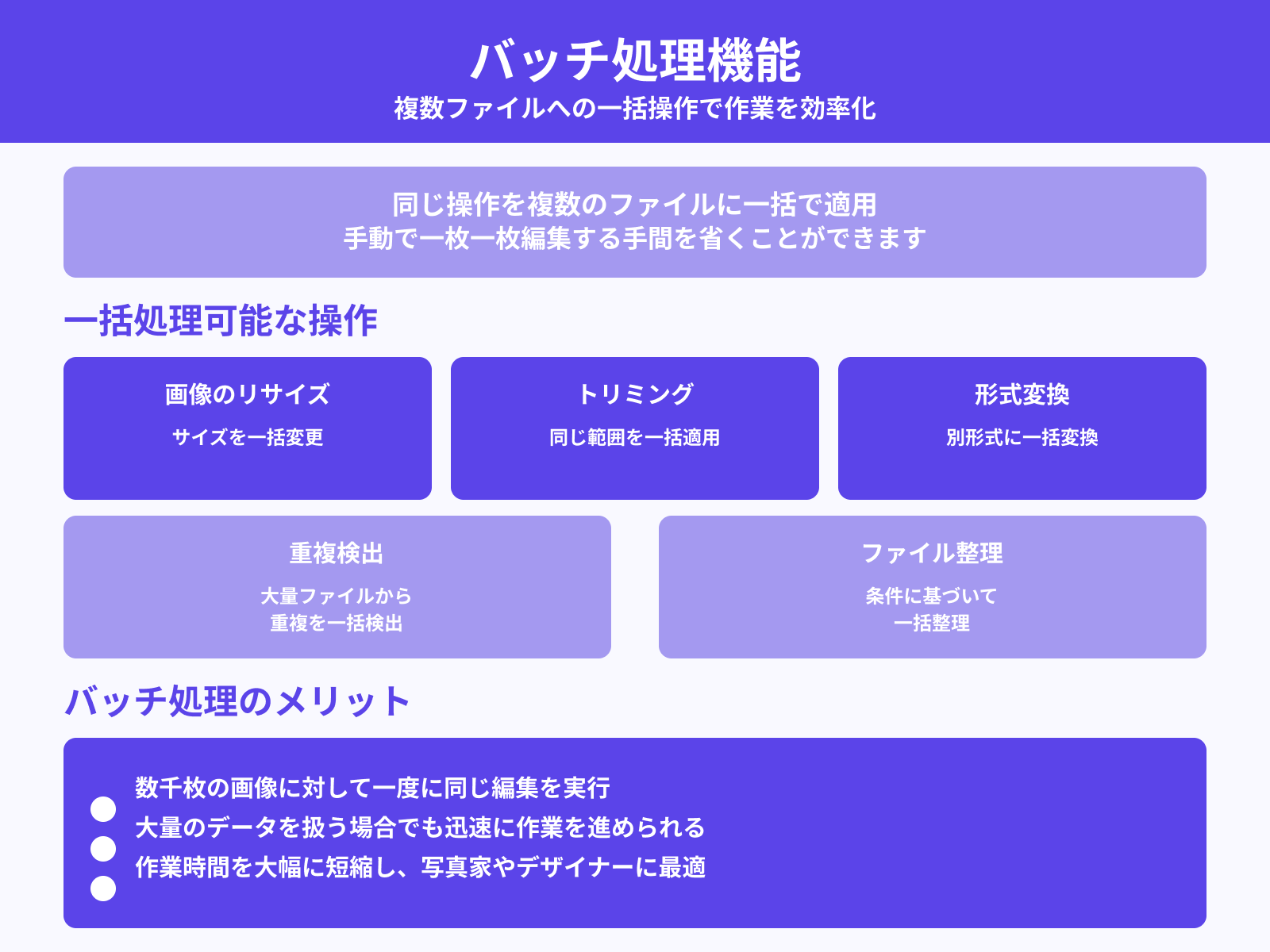 バッチ処理と一括ファイル整理