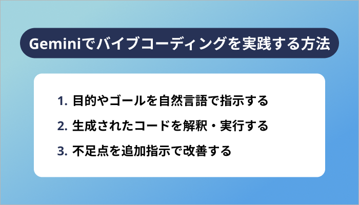 Geminiでバイブコーディングを実践する方法