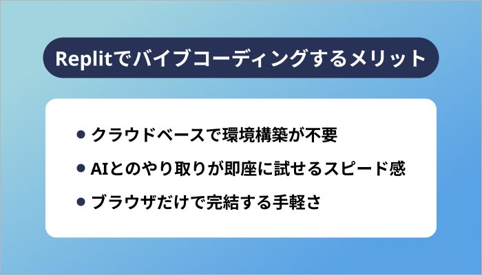 Replitでバイブコーディングするメリット
