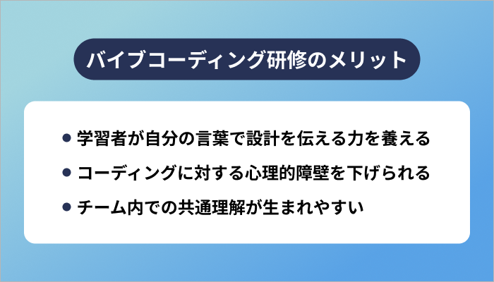 バイブコーディング研修のメリット