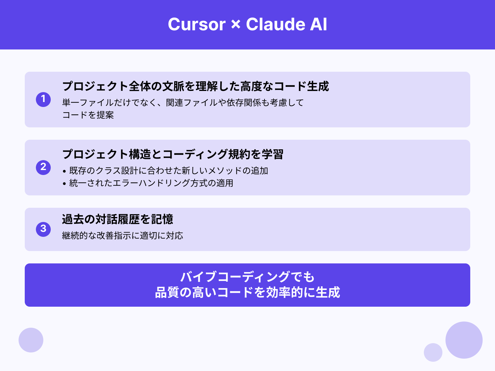 Claudeとの密な連携で文脈理解に優れる