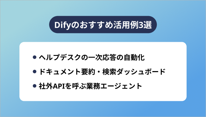 Difyのおすすめ活用例3選