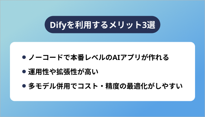 Difyを利用するメリット3選