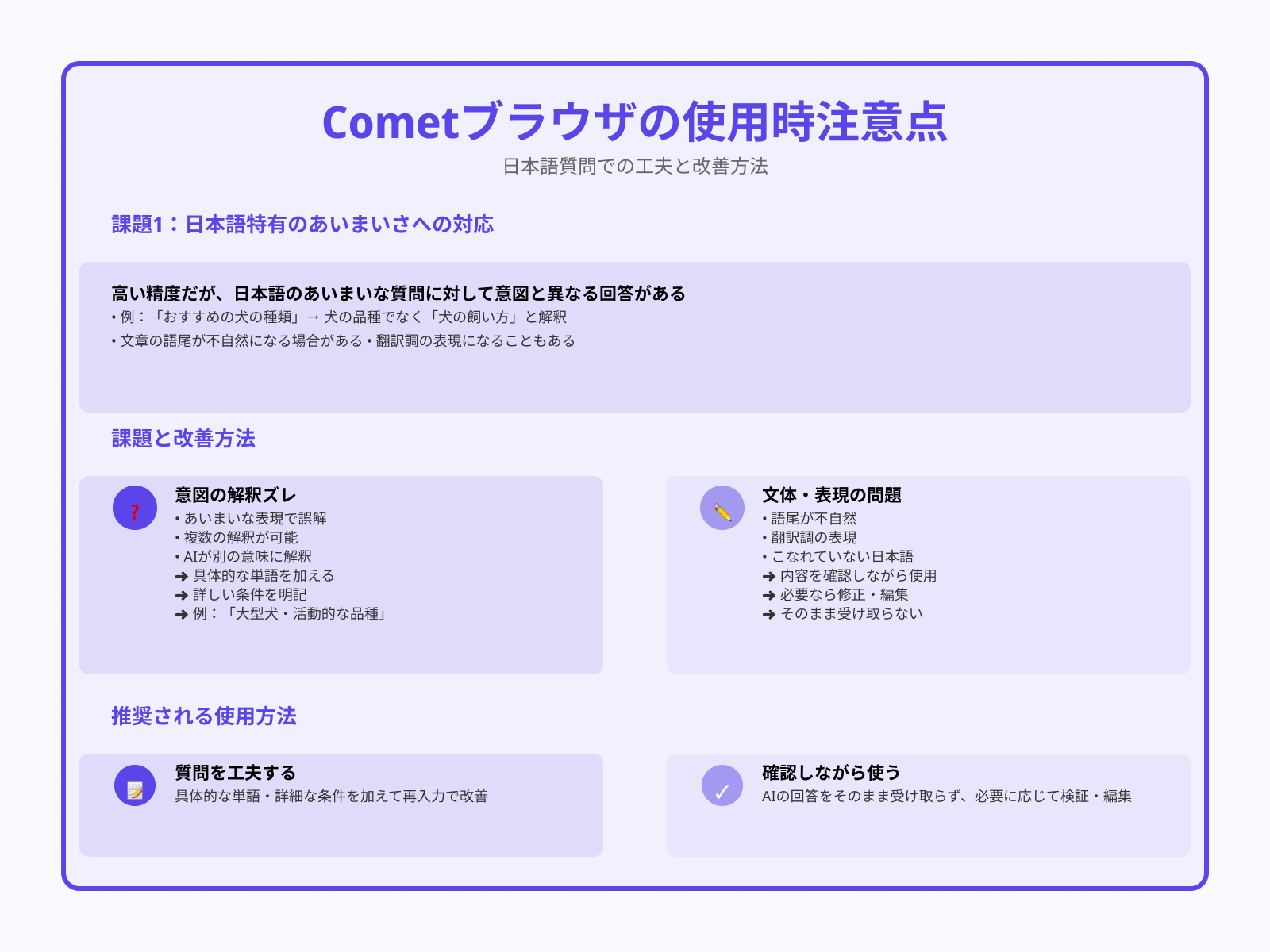 たまに不自然な返答がある