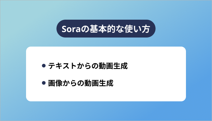 Soraの基本的な使い方