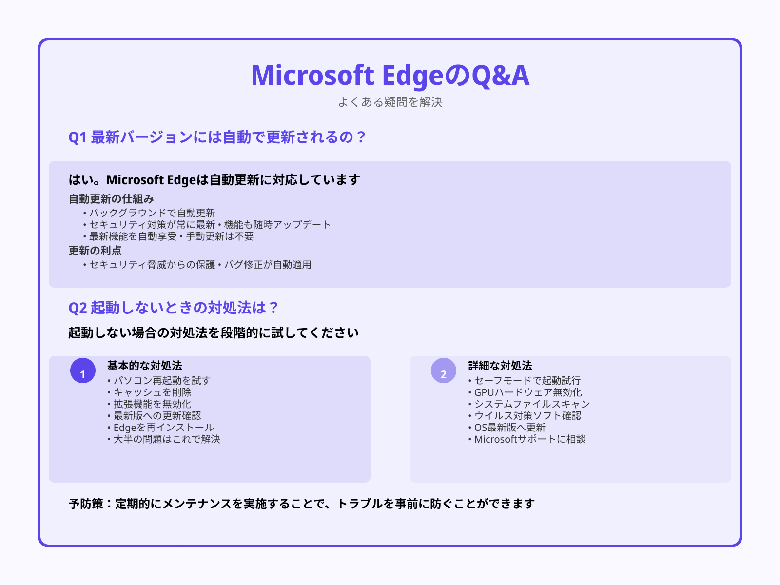 Microsoft Edgeを使う際によく抱く疑問