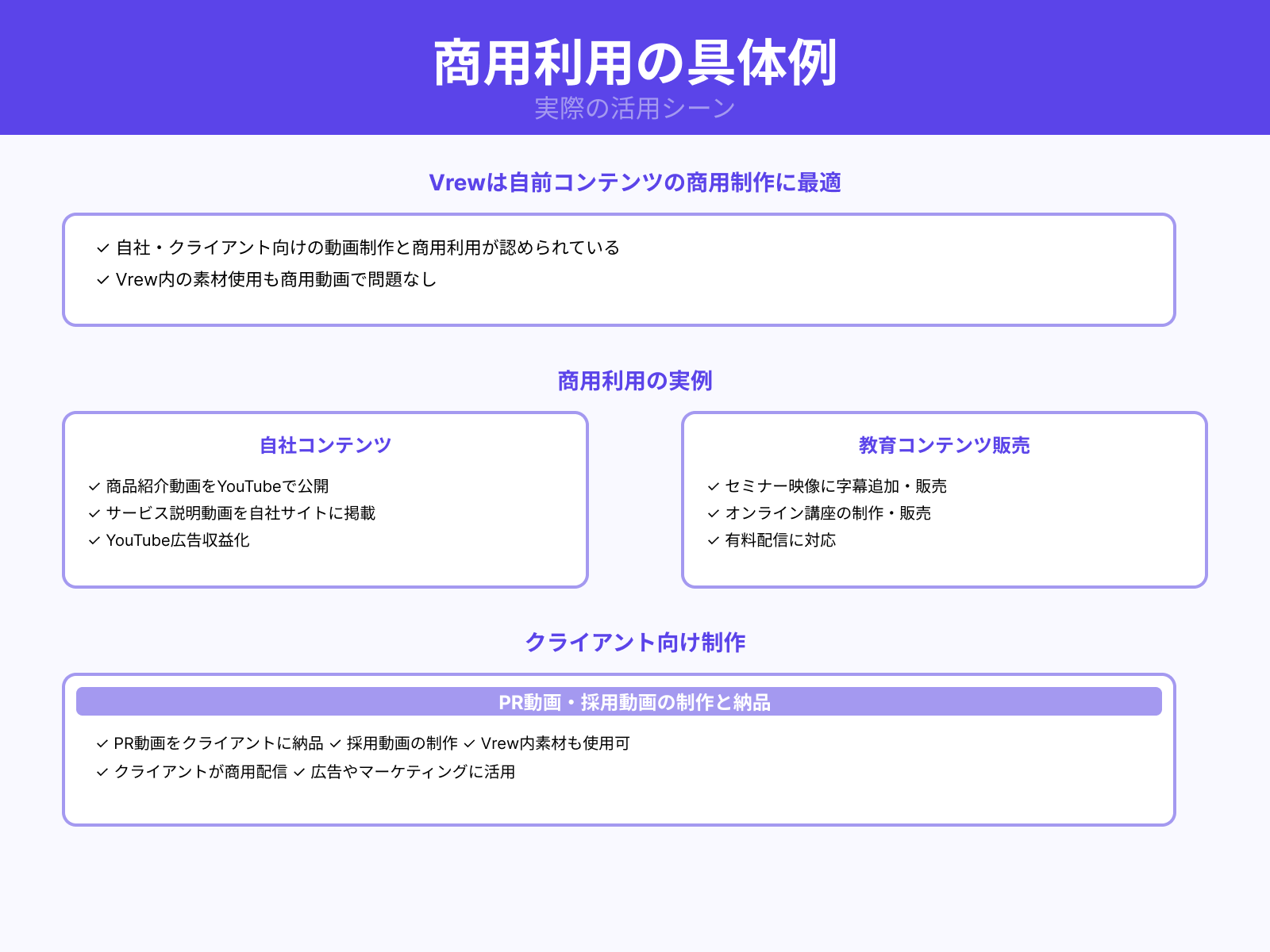 問題なく使える代表的な利用例