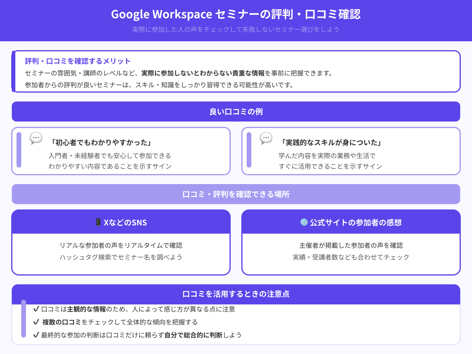 参加者の口コミは良いか