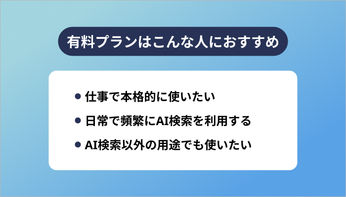 有料プランはこんな人におすすめ