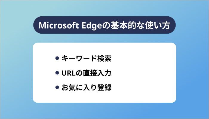 Microsoft Edgeの基本的な使い方