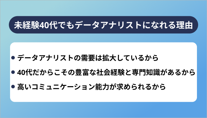 未経験40代でもデータアナリストになれる3つの理由