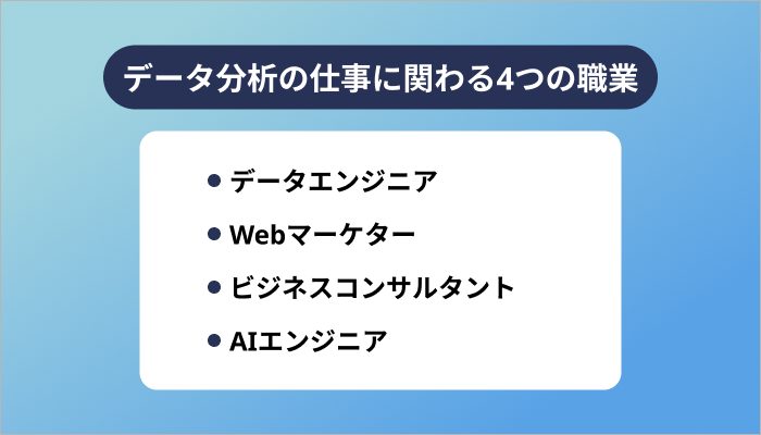 データ分析の仕事に関わる4つの職業