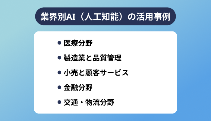 業界別AI(人工知能)の活用事例