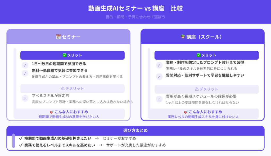 セミナーと講座の違いは？