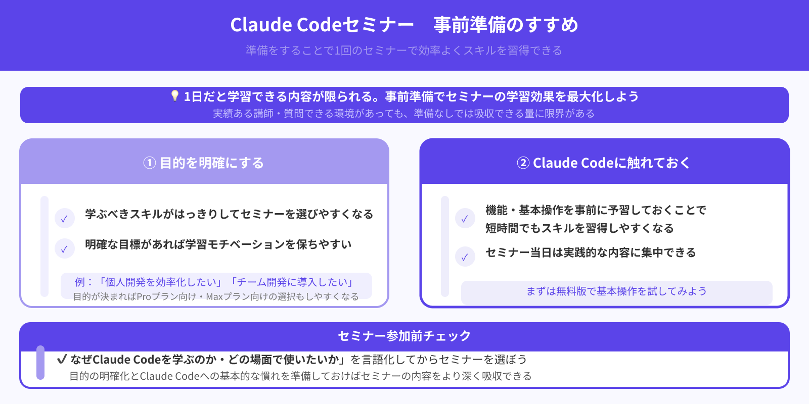 1回の参加で必要なスキルは習得できる？