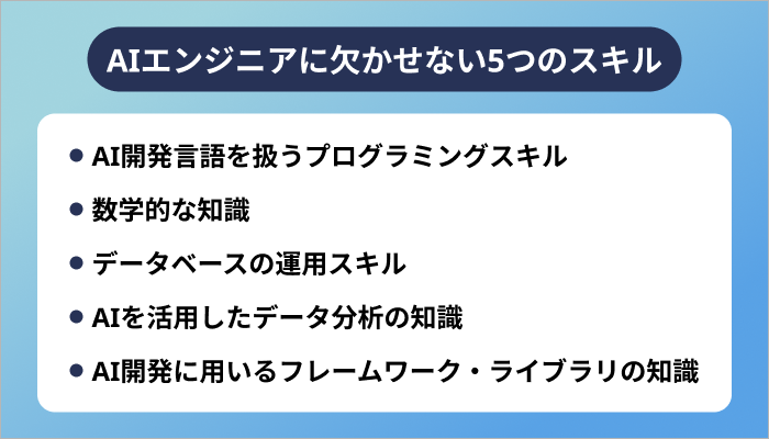 AIエンジニアに欠かせない5つのスキル
