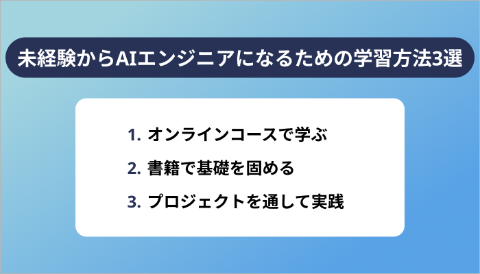 未経験からAIエンジニアになるための学習方法3選
