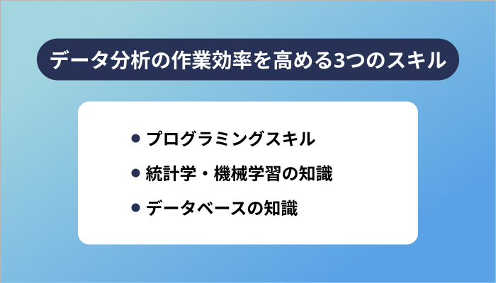 データ分析の作業効率を高める3つのスキル