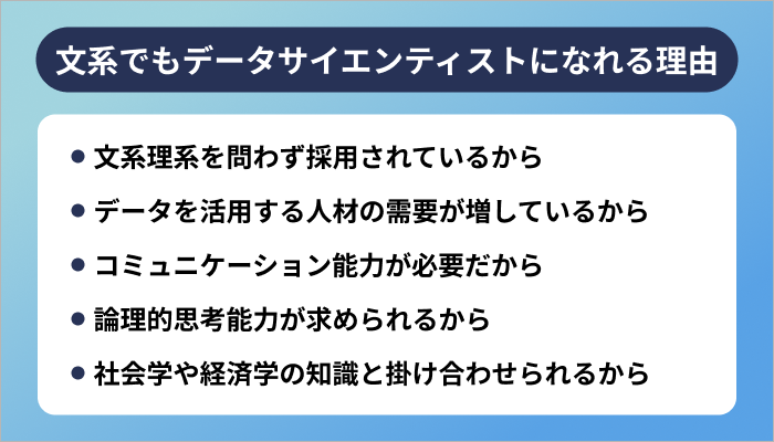 文系でもデータサイエンティストになれる5つの理由