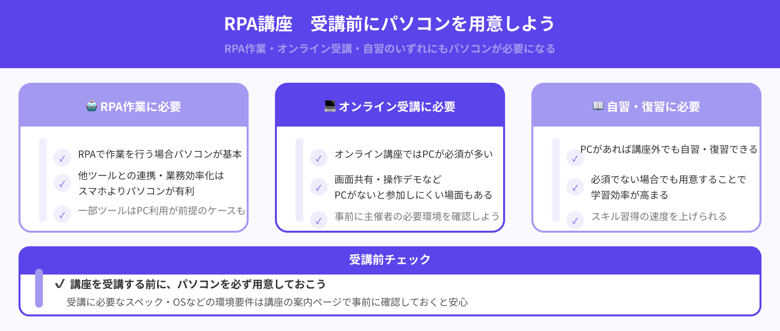パソコンは用意したほうがいい？