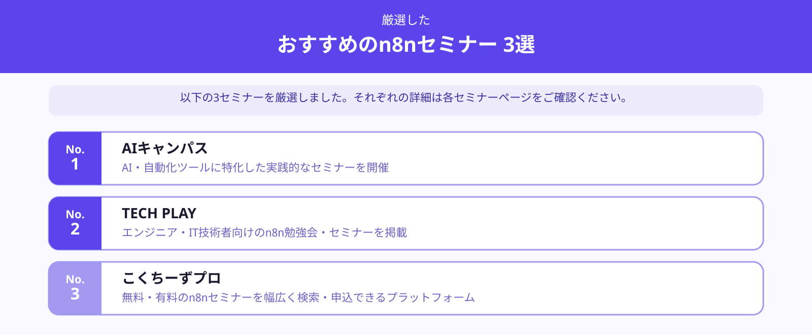 n8nセミナーおすすめ3選