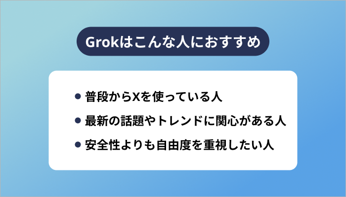 Grokはこんな人におすすめ