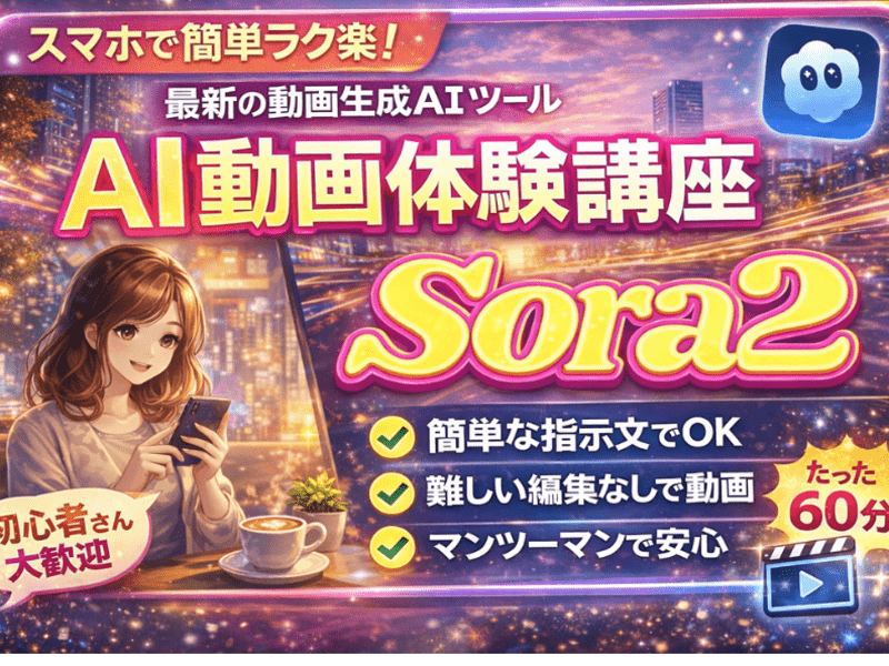 超簡単！誰でもできる！SORA2で作る！AI動画デビュー講座